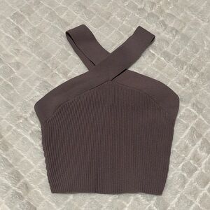 Aritzia Babaton Sculpt Knit Criss Cross Cropped Tank